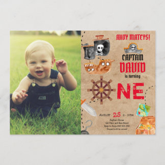 Invitation Pirate premier anniversaire garçon 1er anniversair