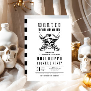 Invitation Pirate Skull Halloween Cocktail Party