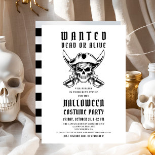 Invitation Pirate Skull Halloween Costume Party