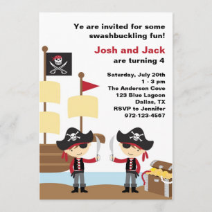 Invitation Pirates d'anniversaire