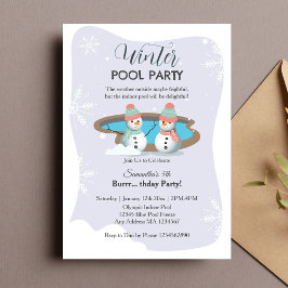 Invitation Piscine d'hiver fête d'anniversaire