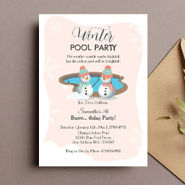 Invitation Piscine d'hiver fête d'anniversaire