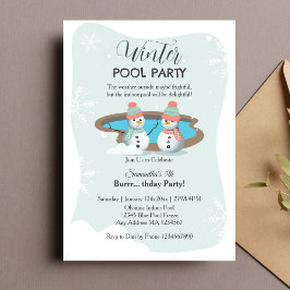 Invitation Piscine d'hiver fête d'anniversaire