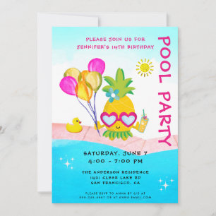 Invitation Piscine Fête Anniversaire