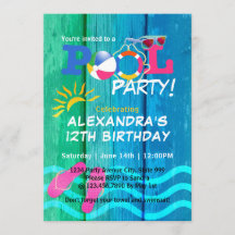 Piscine fête Anniversaire Summer Fun Card