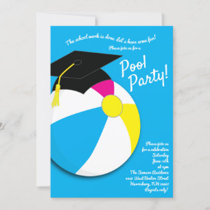 Invitation Piscine Party Beach Ball