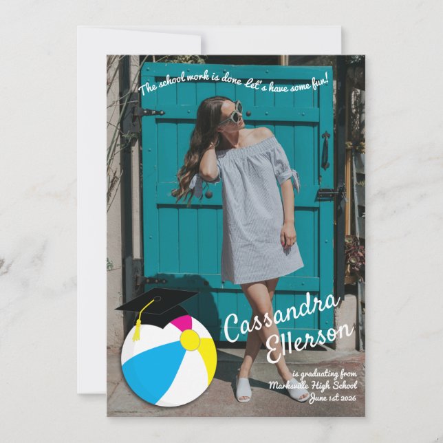 Invitation Piscine Party Beach Ball (Devant)