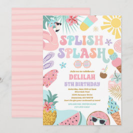 Invitation Piscine tropicale Piscine d'été fête d'anniversair