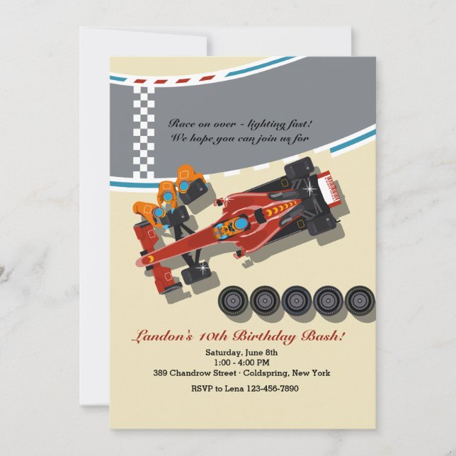 Invitation Pit Stop (Devant)