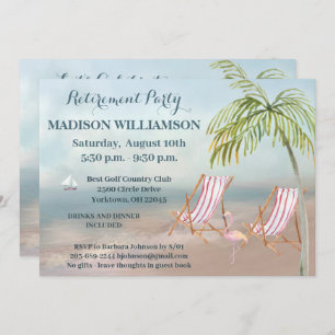 Invitation Pittoresque Beach Vue Palm Trees Retraite