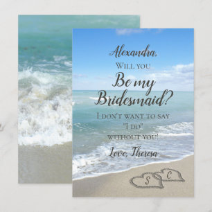Invitation Pittoresque Hearts in the Sand Beach être ma femme