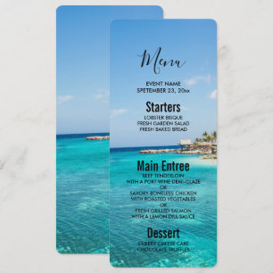 Invitation Pittoresque plage tropicale avec Mariage de paillo