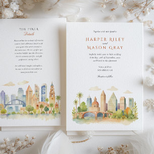 Invitation Pittoresque San Diego California Watercolor Mariag