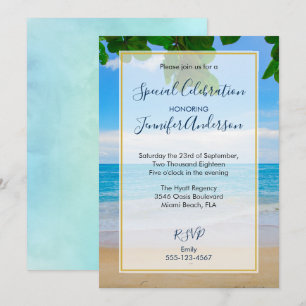 Invitation Pittoresque Tropical Beach Party