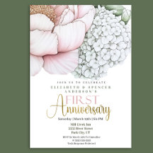 Pivoine Rose Pâle 1er Anniversaire de Mariage