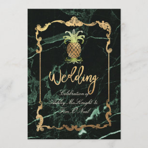 Invitation Pix-Dezines Ananas/Marbre Royal Hawaiian