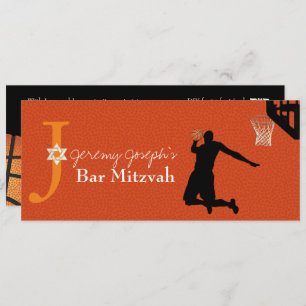 Invitation ✡ Pix Dezines Basketball Bar Mitzvah
