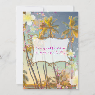 Invitation Pix Dezines hula dream/plumeria/plage/tropicale