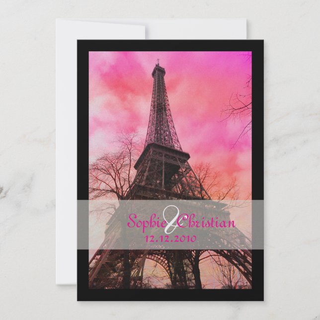 Invitation Pix Dezines la tour eiffel/paris (Devant)