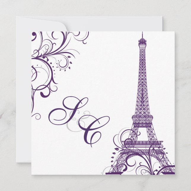 Invitation Pix Dezines la tour eiffel/paris (Devant)