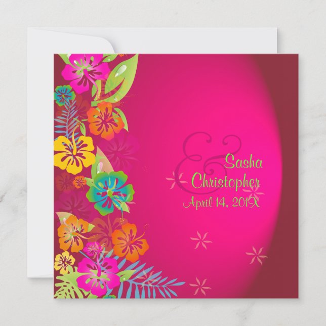 Invitation Pix-Dezines Leis/Luau/hibiscus (Devant)