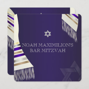 Invitation Pix Dezines mitzvah/violet tallit/do-it-yourself a