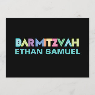 Invitation Pix-Dezines neon bar mitzvah