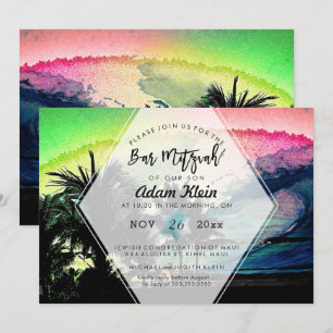 Invitation Pix Dezines Surfs Up Beach Bar Mitzvah