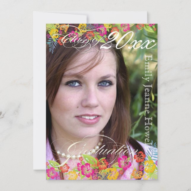 Invitation PixDezine Hibiscus hawaïen, Graduations 2011 (Devant)