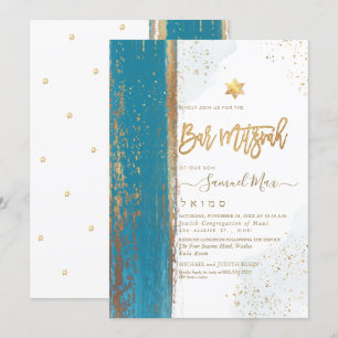Invitation PixDezines Abstrait moderne Tallit Bar Mitzvah Inv