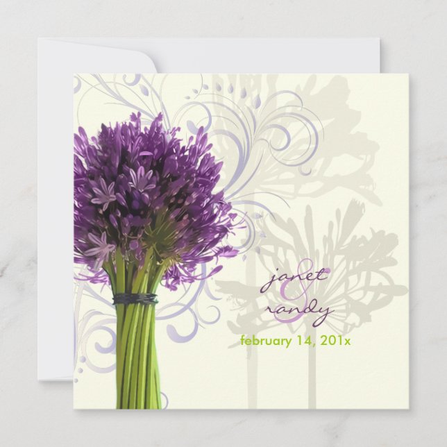 Invitation PixDezines Agapanthus violet DO-IT-YOURSELF couleu (Devant)