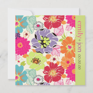 Invitation PixDezines alegre rétro floral