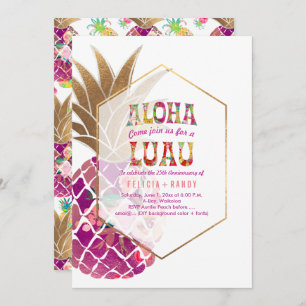 Invitation PixDezines Aloha Aloha Hawaiian Pineapples/DO-IT-Y