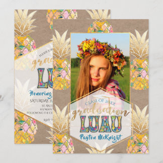Invitation PixDezines Aloha Ananas, Graduation Luau