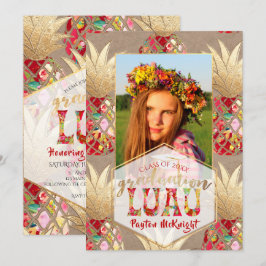 Invitation PixDezines Aloha Ananas, Luau de Remise de Diplôme