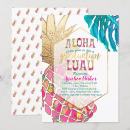 Invitation PixDezines Aloha Ananas/Rose/Graduation Luau