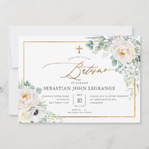 Invitation PixDezines AquarelaPivoines Eucalyptus Baptême