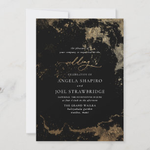 Invitation PixDezines Aquarelle Abstraite Faux Gold