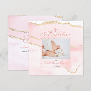 Invitation PixDezines Aquarelle Aquarelle, Baptême Fille