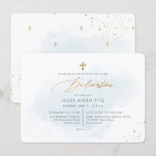 Invitation PixDezines Aquarelle bleu pâle