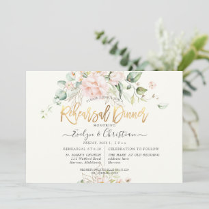 Invitation PixDezines Aquarelle Blush Roses Dîner de répétiti