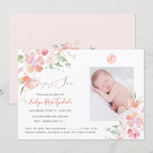Invitation PixDezines Aquarelle Blush Sweet Peas Sip+Voir