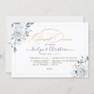 Invitation PixDezines Aquarelle Dusty Blue Roses