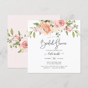Invitation PixDezines Aquarelle Dusty Rose Fête des mariées