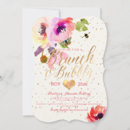 Invitation PixDezines Aquarelle Florale Brunch+Bubbly