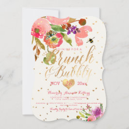 Invitation PixDezines Aquarelle Florale Brunch+Bubbly