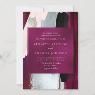 Invitation PixDezines Aquarelle moderne Blush Burgundy Grey