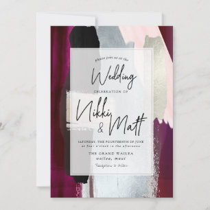 Invitation PixDezines Aquarelle Nuanciers Dahlia Rouge Blush