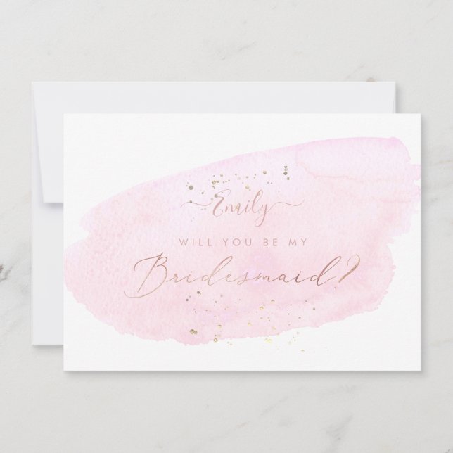 Invitation PixDezines Aquarelle Rose Vous Voulez .. Épouse (Devant)