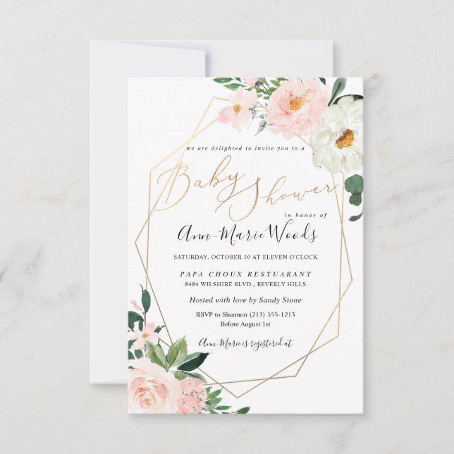 Invitation PixDezines Aquarelle Roses Roses Roses Roses Roses (Devant)